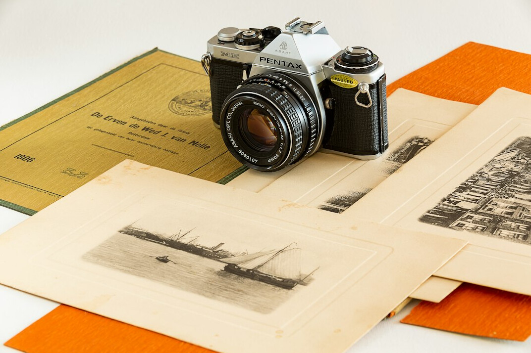 Old archival documents and photographs