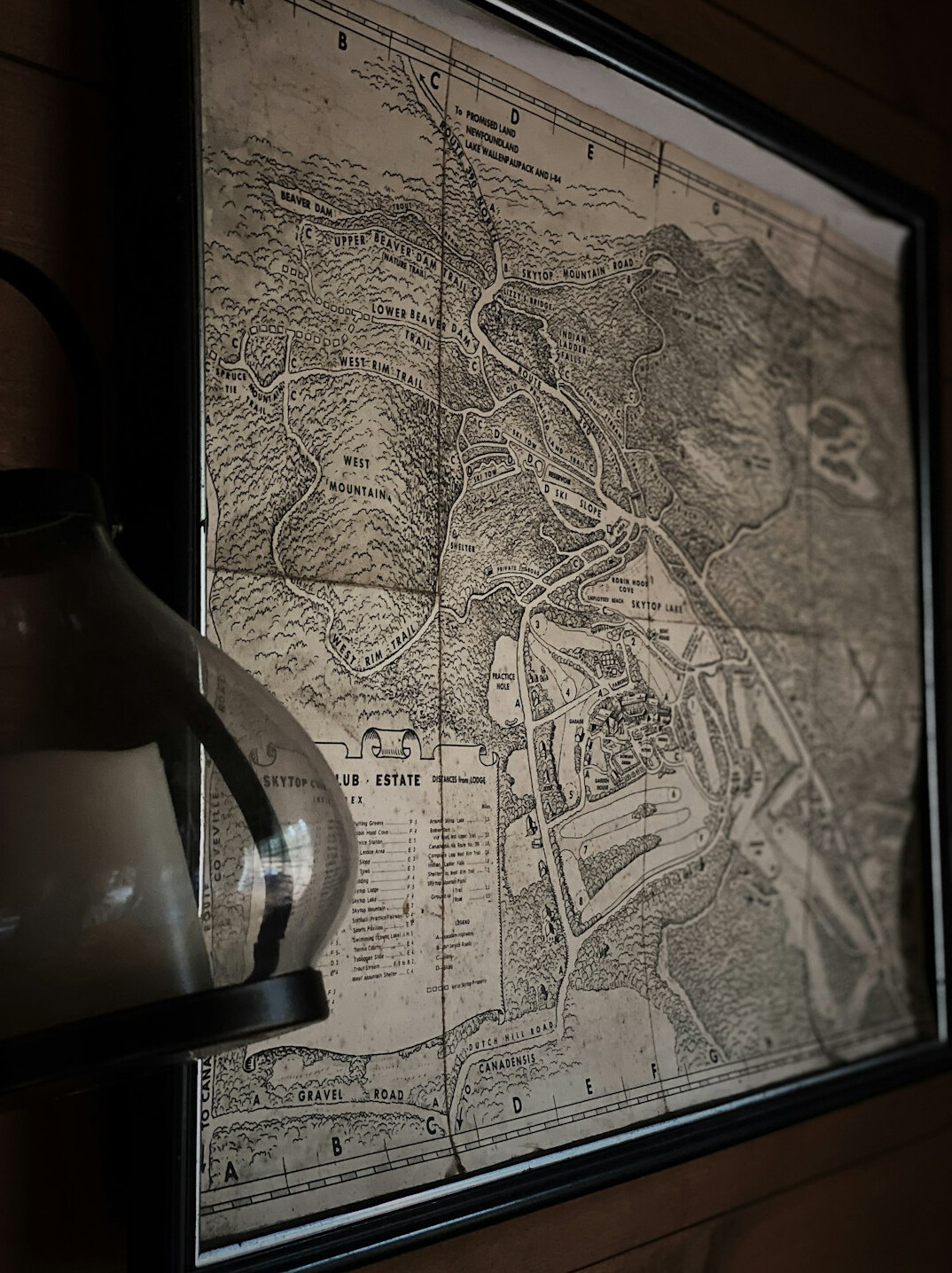 Vintage map with a magnifying glass